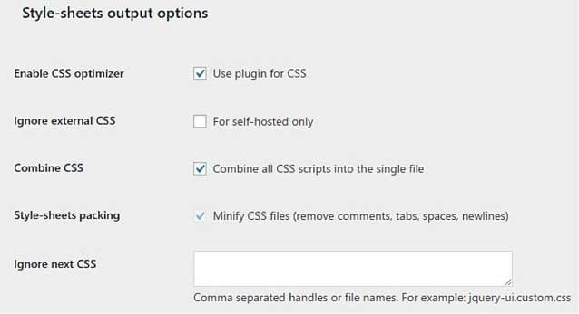 Script Optimizer CSS Settings